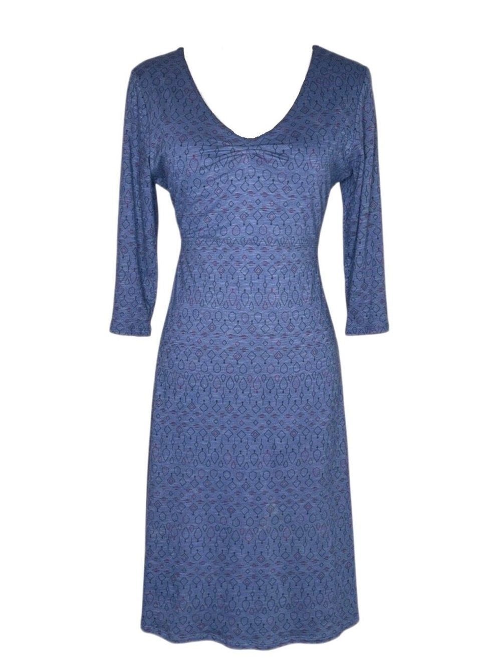 Toad&Co Dress Rosalinda Blue Geo Floral Print